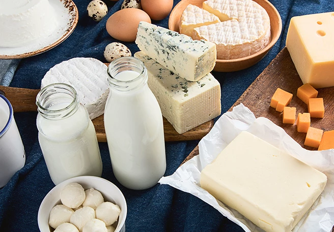 Verschiedene Milchprodukte mit Lactose Milchprodukte mit Lactose