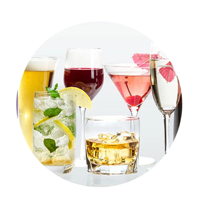 Verschiedene Alkoholsorten Alkohol als histaminreiche Lebensmittel
