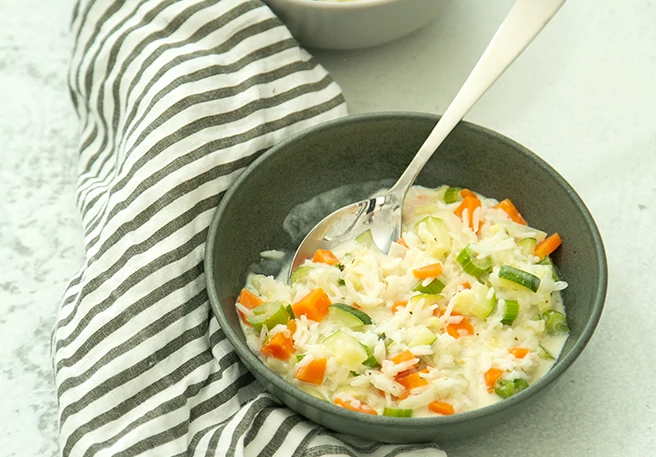 Reis-Eintopf mit Kokosmilch und Karotten